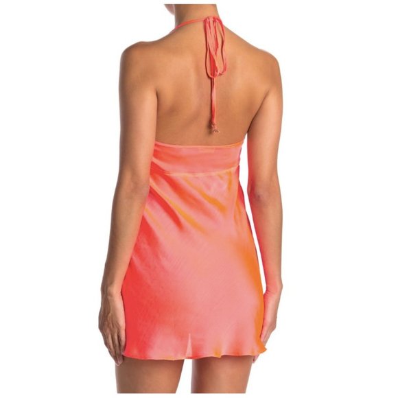 FREE PEOPLE - HALTER SATIN MINI DRESS - Picture 2 of 3